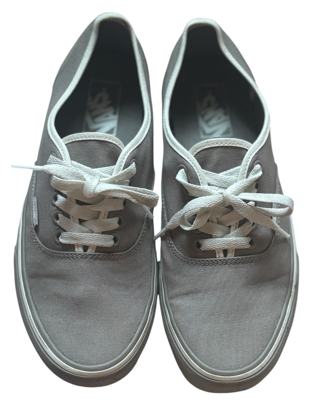 Vans‎ Low-Top Canvas Sneakers in Gray with White Trim